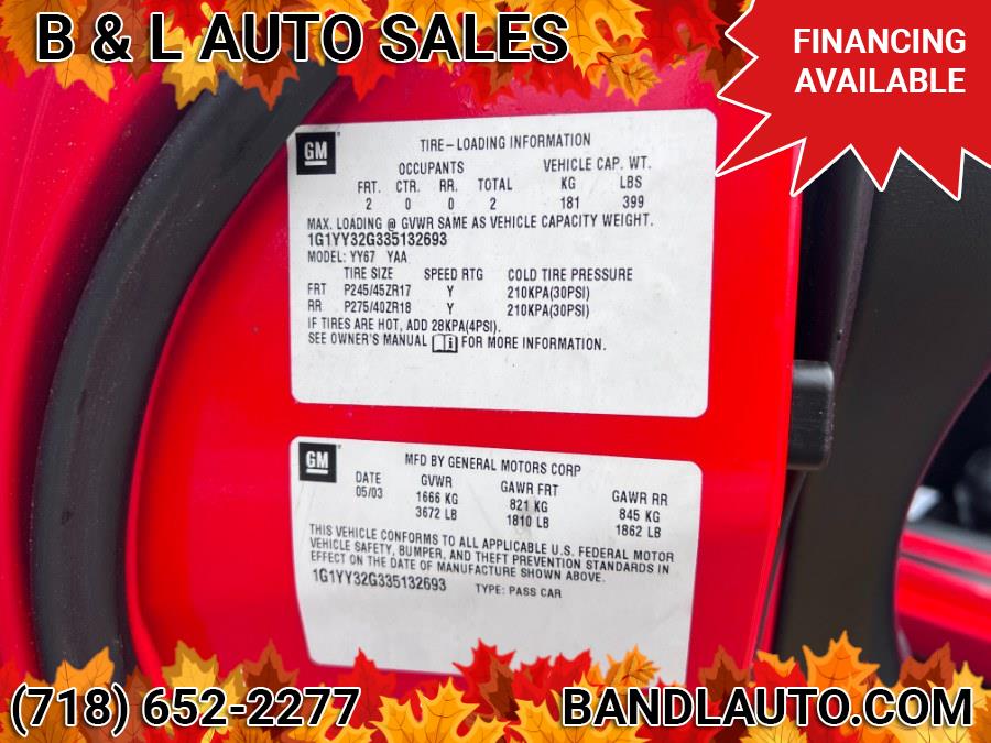 2003 Chevrolet Corvette 2dr Convertible, available for sale in Bronx, New York | B & L Auto Sales LLC. Bronx, New York 2003 Chevrolet Corvette 2dr Convertible, available for sale in Bronx, New York | B & L Auto Sales LLC. Bronx, New York
