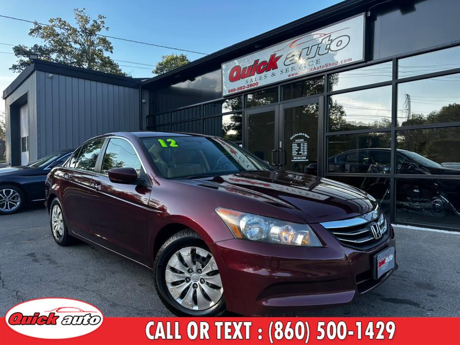 2012 Honda Accord Sdn 4dr I4 Auto LX, available for sale in Bristol, Connecticut | Quick Auto LLC. Bristol, Connecticut 2012 Honda Accord Sdn 4dr I4 Auto LX, available for sale in Bristol, Connecticut | Quick Auto LLC. Bristol, Connecticut