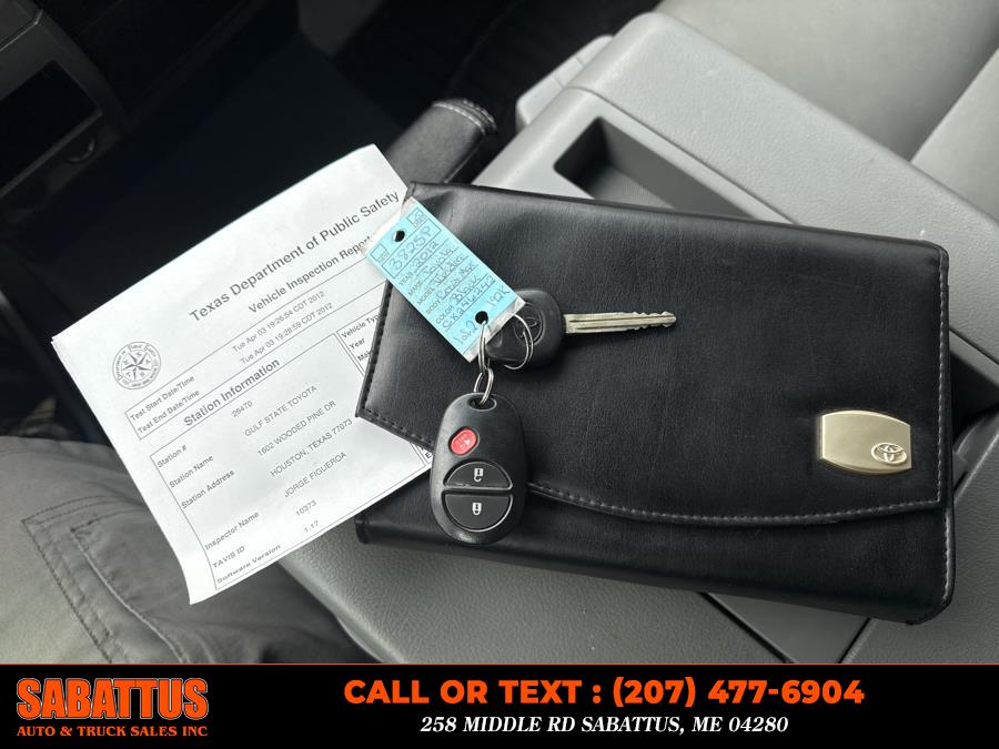 2012 Toyota Tundra 4WD Truck CrewMax 5.7L FFV V8 6-Spd AT (Natl), available for sale in Sabattus, Maine | Sabattus Auto and Truck Sales Inc. Sabattus, Maine 2012 Toyota Tundra 4WD Truck CrewMax 5.7L FFV V8 6-Spd AT (Natl), available for sale in Sabattus, Maine | Sabattus Auto and Truck Sales Inc. Sabattus, Maine