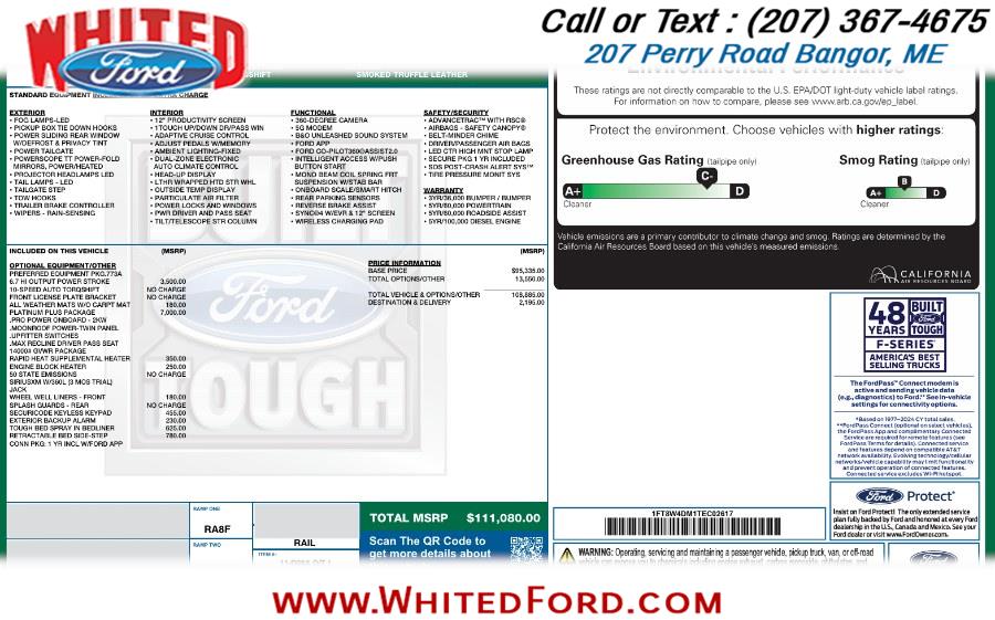 2026 Ford Super Duty F-450 DRW Platinum 4WD Crew Cab 8'' Box, available for sale in Bangor, Maine | Whited Ford. Bangor, Maine 2026 Ford Super Duty F-450 DRW Platinum 4WD Crew Cab 8'' Box, available for sale in Bangor, Maine | Whited Ford. Bangor, Maine