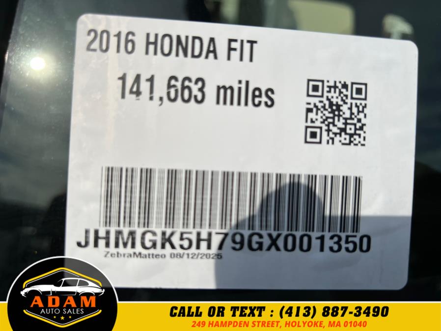 2016 Honda Fit 5dr HB CVT EX, available for sale in Holyoke, Massachusetts | Adam Auto Sales. Holyoke, Massachusetts 2016 Honda Fit 5dr HB CVT EX, available for sale in Holyoke, Massachusetts | Adam Auto Sales. Holyoke, Massachusetts