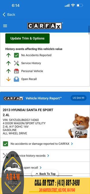 2013 Hyundai Santa Fe AWD 4dr Sport, available for sale in Holyoke, Massachusetts | Adam Auto Sales. Holyoke, Massachusetts 2013 Hyundai Santa Fe AWD 4dr Sport, available for sale in Holyoke, Massachusetts | Adam Auto Sales. Holyoke, Massachusetts