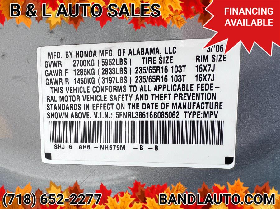 2006 Honda Odyssey 5dr EX-L, available for sale in Bronx, New York | B & L Auto Sales LLC. Bronx, New York 2006 Honda Odyssey 5dr EX-L, available for sale in Bronx, New York | B & L Auto Sales LLC. Bronx, New York