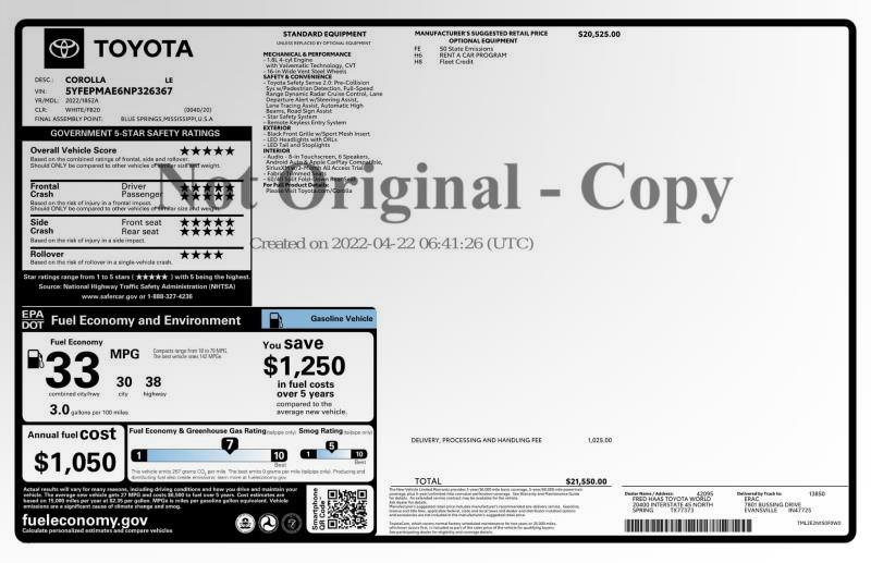 2022 Toyota Corolla LE CVT, available for sale in Maple Shade, New Jersey | Car Revolution. Maple Shade, New Jersey 2022 Toyota Corolla LE CVT, available for sale in Maple Shade, New Jersey | Car Revolution. Maple Shade, New Jersey