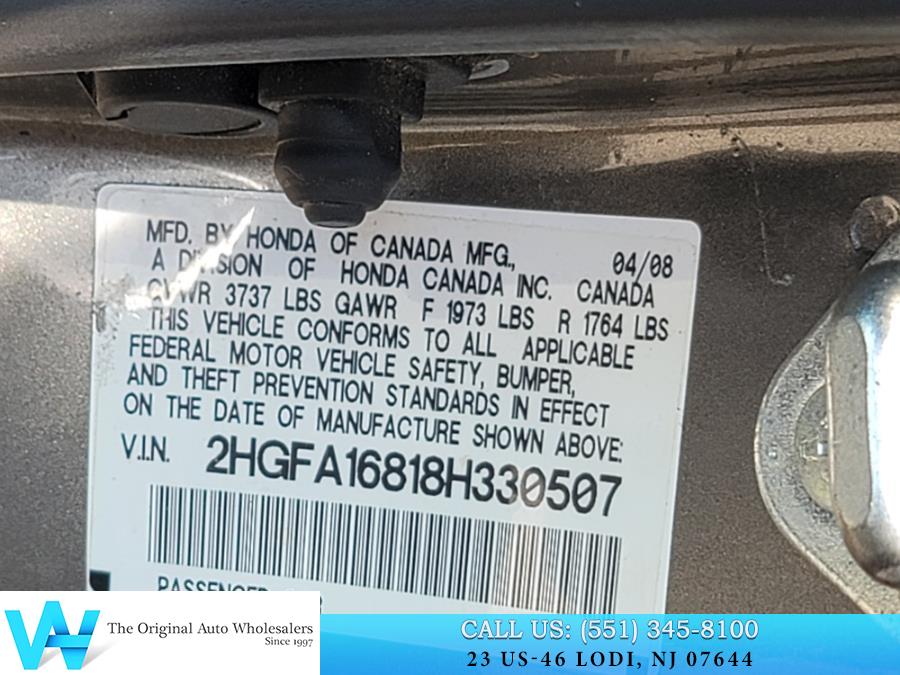 2008 Honda Civic Sdn 4dr Auto EX, available for sale in Lodi, New Jersey | AW Auto & Truck Wholesalers, Inc. Lodi, New Jersey 2008 Honda Civic Sdn 4dr Auto EX, available for sale in Lodi, New Jersey | AW Auto & Truck Wholesalers, Inc. Lodi, New Jersey