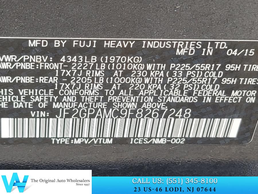 2015 Subaru XV Crosstrek 5dr CVT 2.0i Limited, available for sale in Lodi, New Jersey | AW Auto & Truck Wholesalers, Inc. Lodi, New Jersey 2015 Subaru XV Crosstrek 5dr CVT 2.0i Limited, available for sale in Lodi, New Jersey | AW Auto & Truck Wholesalers, Inc. Lodi, New Jersey