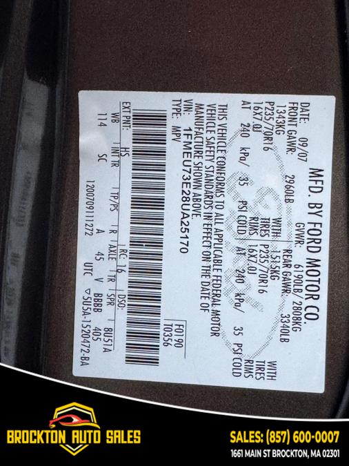 2008 Ford Explorer 4WD 4dr V6 XLT, available for sale in BROCKTON, Massachusetts | Brockton Auto Sales Inc. BROCKTON, Massachusetts 2008 Ford Explorer 4WD 4dr V6 XLT, available for sale in BROCKTON, Massachusetts | Brockton Auto Sales Inc. BROCKTON, Massachusetts