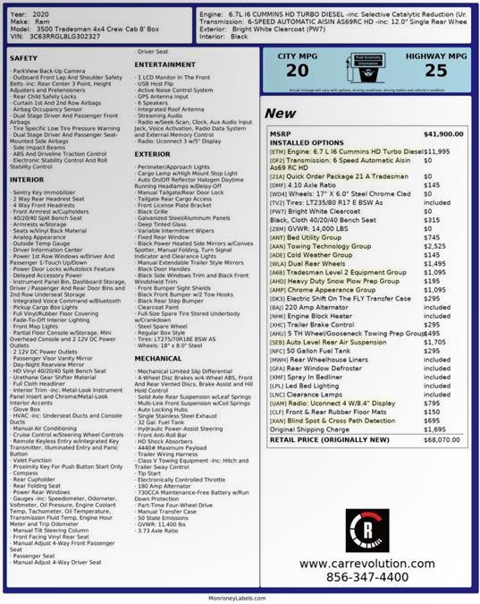 2020 Ram 3500 Tradesman 4x4 cre cab 8 box, available for sale in Maple Shade, New Jersey | Car Revolution. Maple Shade, New Jersey 2020 Ram 3500 Tradesman 4x4 cre cab 8 box, available for sale in Maple Shade, New Jersey | Car Revolution. Maple Shade, New Jersey