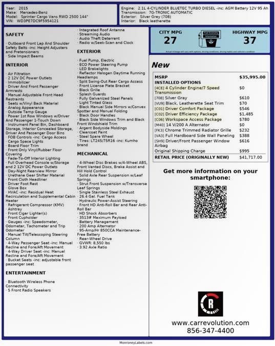 2015 Mercedes-benz Sprinter 2500 Normal Roof DIESEL, available for sale in Maple Shade, New Jersey | Car Revolution. Maple Shade, New Jersey 2015 Mercedes-benz Sprinter 2500 Normal Roof DIESEL, available for sale in Maple Shade, New Jersey | Car Revolution. Maple Shade, New Jersey