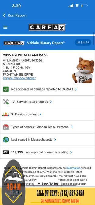 2015 Hyundai Elantra 4dr Sdn Auto Limited PZEV (Ulsan Plant), available for sale in Holyoke, Massachusetts | Adam Auto Sales. Holyoke, Massachusetts 2015 Hyundai Elantra 4dr Sdn Auto Limited PZEV (Ulsan Plant), available for sale in Holyoke, Massachusetts | Adam Auto Sales. Holyoke, Massachusetts