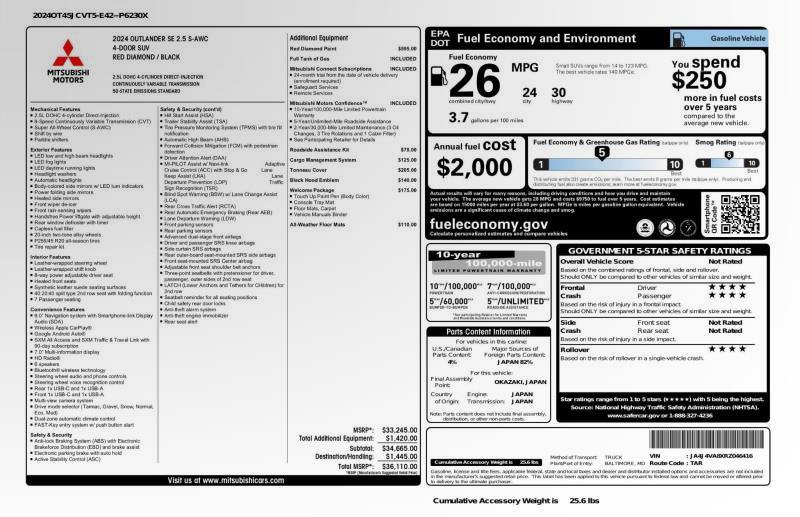2024 Mitsubishi Outlander SE AWD, available for sale in Maple Shade, New Jersey | Car Revolution. Maple Shade, New Jersey 2024 Mitsubishi Outlander SE AWD, available for sale in Maple Shade, New Jersey | Car Revolution. Maple Shade, New Jersey