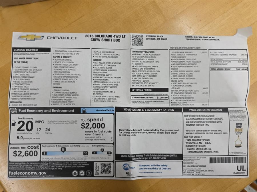 2015 Chevrolet Colorado 4WD Crew Cab 128.3" LT, available for sale in West Haven, Connecticut | Auto Fair Inc.. West Haven, Connecticut 2015 Chevrolet Colorado 4WD Crew Cab 128.3" LT, available for sale in West Haven, Connecticut | Auto Fair Inc.. West Haven, Connecticut