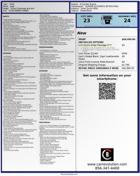 2024 Jeep Grand Cherokee 4XE /4WD, available for sale in Maple Shade, New Jersey | Car Revolution. Maple Shade, New Jersey 2024 Jeep Grand Cherokee 4XE /4WD, available for sale in Maple Shade, New Jersey | Car Revolution. Maple Shade, New Jersey