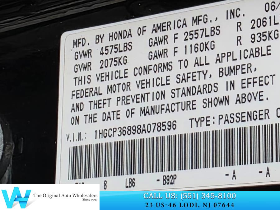 2008 Honda Accord Sedan 4dr V6 Auto EX-L w/Navi, available for sale in Lodi, New Jersey | AW Auto & Truck Wholesalers, Inc. Lodi, New Jersey 2008 Honda Accord Sedan 4dr V6 Auto EX-L w/Navi, available for sale in Lodi, New Jersey | AW Auto & Truck Wholesalers, Inc. Lodi, New Jersey
