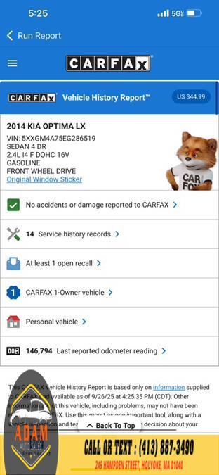 2014 Kia Optima 4dr Sdn LX, available for sale in Holyoke, Massachusetts | Adam Auto Sales. Holyoke, Massachusetts 2014 Kia Optima 4dr Sdn LX, available for sale in Holyoke, Massachusetts | Adam Auto Sales. Holyoke, Massachusetts