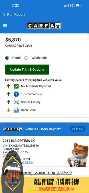 2014 Kia Optima 4dr Sdn LX, available for sale in Holyoke, Massachusetts | Adam Auto Sales. Holyoke, Massachusetts 2014 Kia Optima 4dr Sdn LX, available for sale in Holyoke, Massachusetts | Adam Auto Sales. Holyoke, Massachusetts
