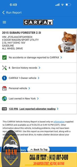 2015 Subaru Forester 4dr Man 2.5i PZEV, available for sale in Holyoke, Massachusetts | Adam Auto Sales. Holyoke, Massachusetts 2015 Subaru Forester 4dr Man 2.5i PZEV, available for sale in Holyoke, Massachusetts | Adam Auto Sales. Holyoke, Massachusetts