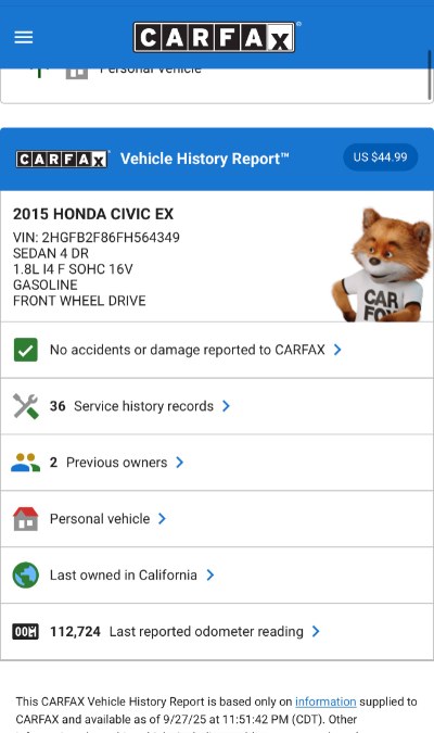 2015 Honda Civic Sedan EX (BACK UP CAM & SIDE CAM) (SUNROOF), available for sale in Riverside, California | Big Timin Motors LLC. Riverside, California 2015 Honda Civic Sedan EX (BACK UP CAM & SIDE CAM) (SUNROOF), available for sale in Riverside, California | Big Timin Motors LLC. Riverside, California