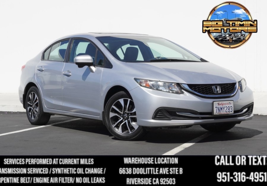 2015 Honda Civic Sedan EX (BACK UP CAM & SIDE CAM) (SUNROOF), available for sale in Riverside, California | Big Timin Motors LLC. Riverside, California 2015 Honda Civic Sedan EX (BACK UP CAM & SIDE CAM) (SUNROOF), available for sale in Riverside, California | Big Timin Motors LLC. Riverside, California