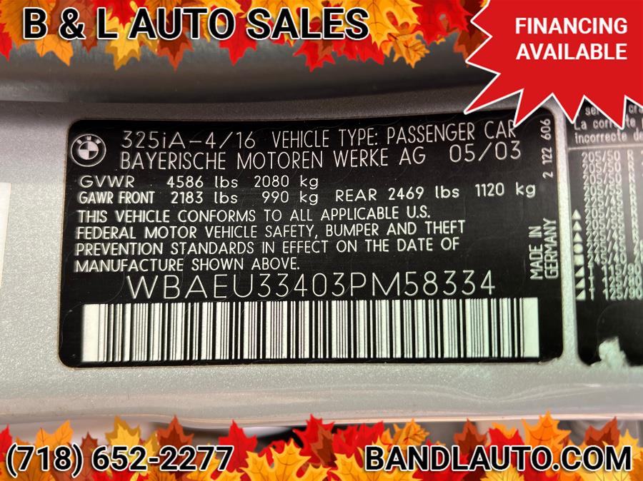 2003 BMW 3 Series 325xi 4dr Sedan AWD, available for sale in Bronx, New York | B & L Auto Sales LLC. Bronx, New York 2003 BMW 3 Series 325xi 4dr Sedan AWD, available for sale in Bronx, New York | B & L Auto Sales LLC. Bronx, New York