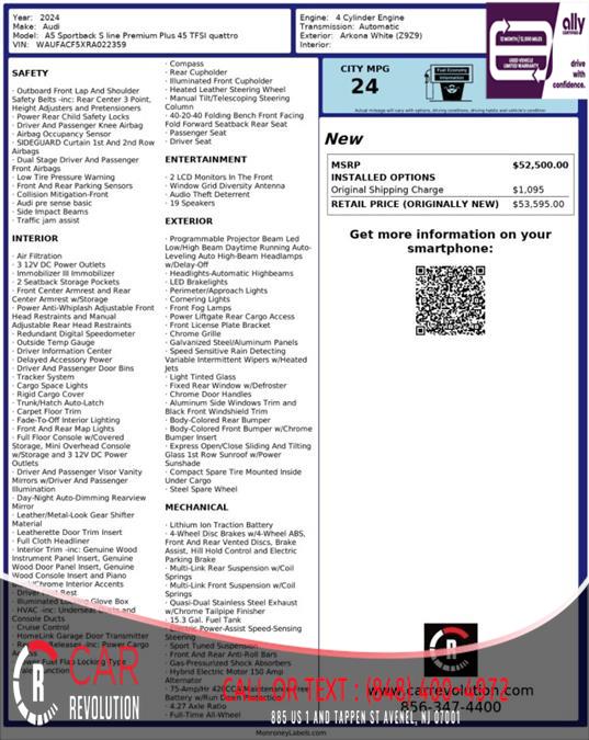 2024 Audi A5 Sportback S line Premium Plus, available for sale in Avenel, New Jersey | Car Revolution. Avenel, New Jersey 2024 Audi A5 Sportback S line Premium Plus, available for sale in Avenel, New Jersey | Car Revolution. Avenel, New Jersey
