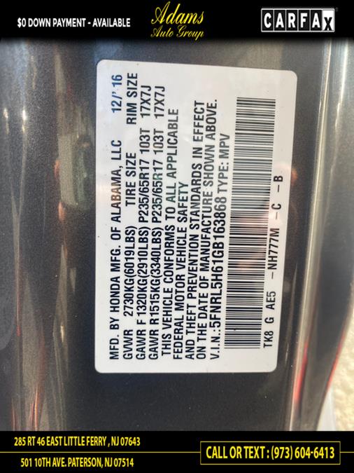2016 Honda Odyssey EX-L photo 44