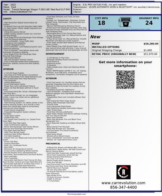 2022 Ford Transit Passenger Van T350 XLT MR, available for sale in Maple Shade, New Jersey | Car Revolution. Maple Shade, New Jersey 2022 Ford Transit Passenger Van T350 XLT MR, available for sale in Maple Shade, New Jersey | Car Revolution. Maple Shade, New Jersey