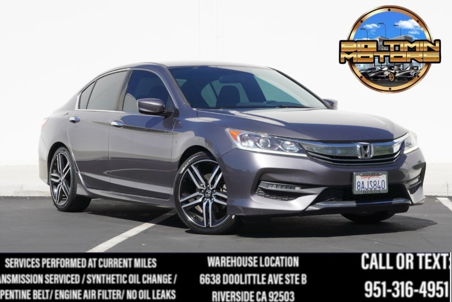 2017 Honda Accord Sedan Sport (ONE OWNER) BLK LTHR (BACK UP CAM ) (BLUETOOTH) (NAVIGATION), available for sale in Riverside, California | Big Timin Motors LLC. Riverside, California