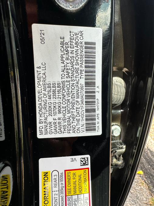 2021 Honda Accord Sedan Sport 1.5T CVT, available for sale in New Milford, Connecticut | New Milford Auto Sales. New Milford, Connecticut 2021 Honda Accord Sedan Sport 1.5T CVT, available for sale in New Milford, Connecticut | New Milford Auto Sales. New Milford, Connecticut