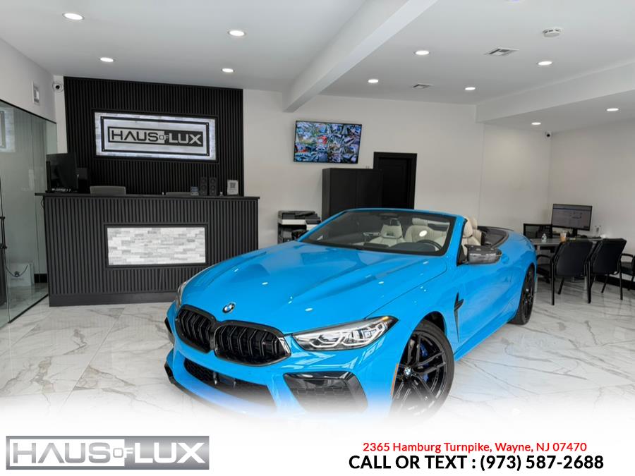 2022 BMW M8 Individual Mexico Blue Competition Convertible, available for sale in Wayne, New Jersey | Haus of Lux. Wayne, New Jersey