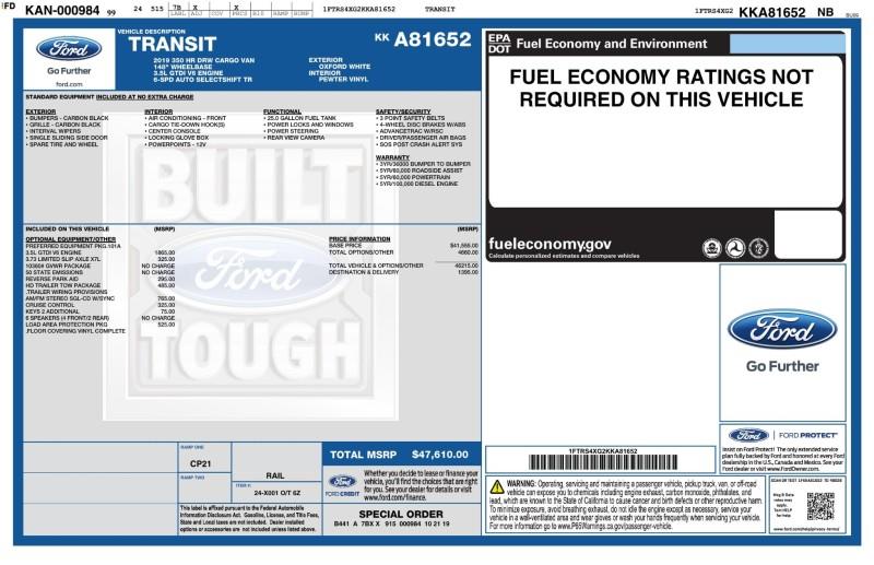2019 Ford Transit-350 Cargo Van DUTTY HR EXT, available for sale in Maple Shade, New Jersey | Car Revolution. Maple Shade, New Jersey 2019 Ford Transit-350 Cargo Van DUTTY HR EXT, available for sale in Maple Shade, New Jersey | Car Revolution. Maple Shade, New Jersey