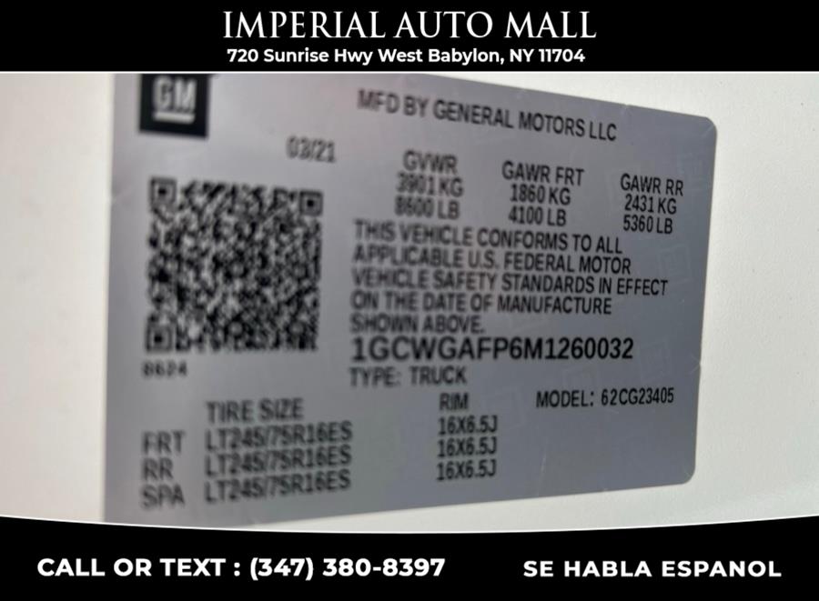 2021 Chevrolet Express Cargo Van RWD 2500 135", available for sale in West Babylon, New York | Imperial Auto Mall. West Babylon, New York 2021 Chevrolet Express Cargo Van RWD 2500 135", available for sale in West Babylon, New York | Imperial Auto Mall. West Babylon, New York