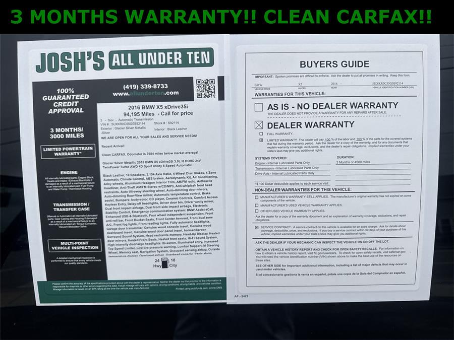 2016 BMW X5 xDrive35i, available for sale in Elida, Ohio | Josh's All Under Ten LLC. Elida, Ohio 2016 BMW X5 xDrive35i, available for sale in Elida, Ohio | Josh's All Under Ten LLC. Elida, Ohio