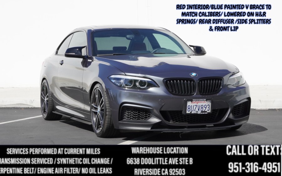 2018 F22 BMW B58 M240i M240i (RED INTERIOR) (SPRINGS) (BLUE V BRACE) EXST, available for sale in Riverside, California | Big Timin Motors LLC. Riverside, California 2018 F22 BMW B58 M240i M240i (RED INTERIOR) (SPRINGS) (BLUE V BRACE) EXST, available for sale in Riverside, California | Big Timin Motors LLC. Riverside, California