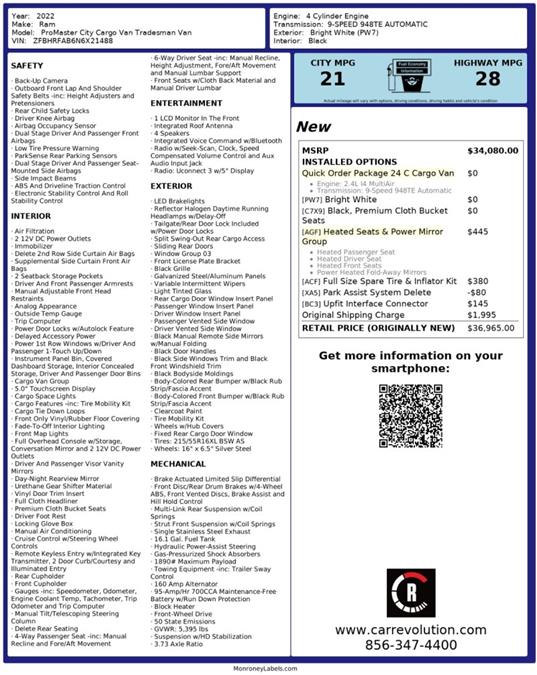 2022 Ram Promaster City Cargo Van Tradesman, available for sale in Maple Shade, New Jersey | Car Revolution. Maple Shade, New Jersey 2022 Ram Promaster City Cargo Van Tradesman, available for sale in Maple Shade, New Jersey | Car Revolution. Maple Shade, New Jersey