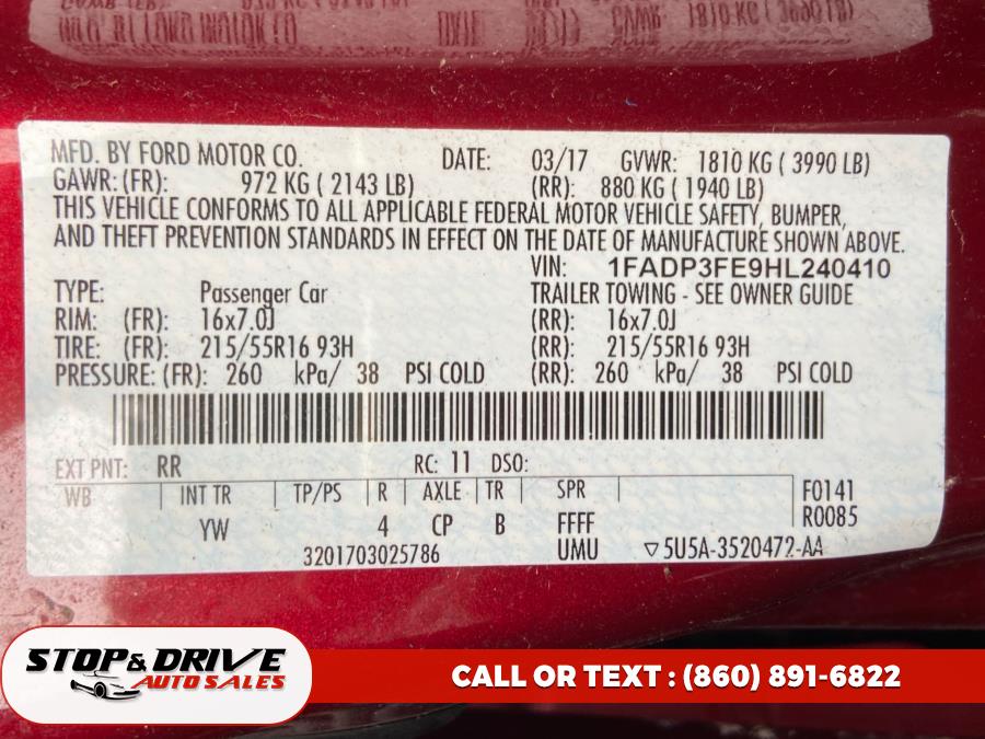 2017 Ford Focus SE Sedan, available for sale in East Windsor, Connecticut | Stop & Drive Auto Sales. East Windsor, Connecticut 2017 Ford Focus SE Sedan, available for sale in East Windsor, Connecticut | Stop & Drive Auto Sales. East Windsor, Connecticut