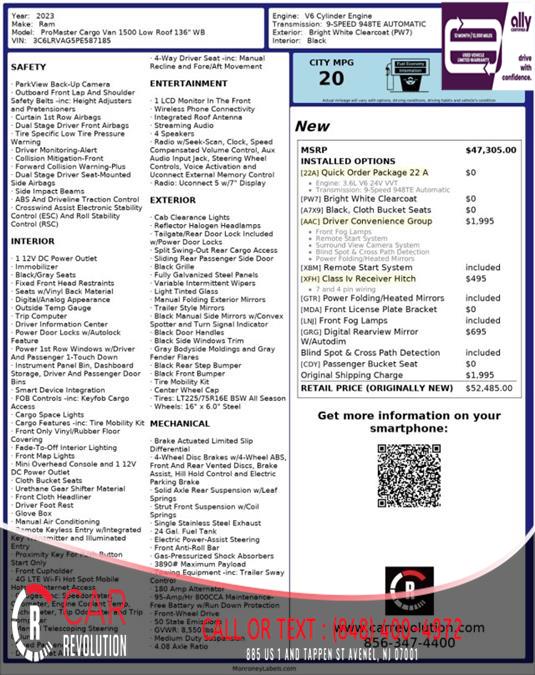 2023 Ram Promaster 1500 Low Roof 1500 136'', available for sale in Avenel, New Jersey | Car Revolution. Avenel, New Jersey 2023 Ram Promaster 1500 Low Roof 1500 136'', available for sale in Avenel, New Jersey | Car Revolution. Avenel, New Jersey