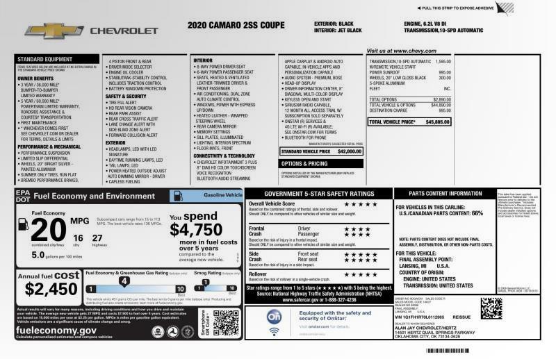 2020 Chevrolet Camaro 2SS, available for sale in Maple Shade, New Jersey | Car Revolution. Maple Shade, New Jersey 2020 Chevrolet Camaro 2SS, available for sale in Maple Shade, New Jersey | Car Revolution. Maple Shade, New Jersey