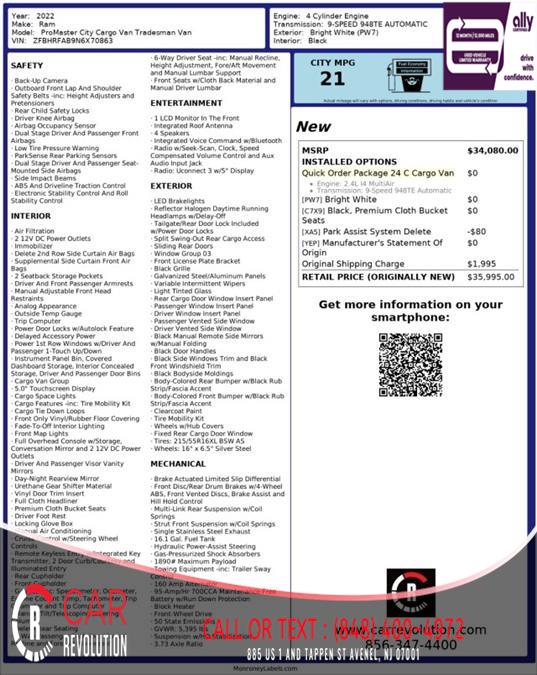 2022 Ram Promaster City Tradesman, available for sale in Avenel, New Jersey | Car Revolution. Avenel, New Jersey 2022 Ram Promaster City Tradesman, available for sale in Avenel, New Jersey | Car Revolution. Avenel, New Jersey