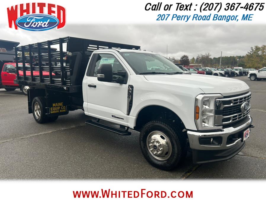 2026 Ford Super Duty F-350 DRW XL 4WD Reg Cab 12' Dumping Rack Body, available for sale in Bangor, Maine | Whited Ford. Bangor, Maine 2026 Ford Super Duty F-350 DRW XL 4WD Reg Cab 12' Dumping Rack Body, available for sale in Bangor, Maine | Whited Ford. Bangor, Maine