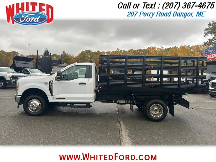 2026 Ford Super Duty F-350 DRW XL 4WD Reg Cab 12' Dumping Rack Body, available for sale in Bangor, Maine | Whited Ford. Bangor, Maine 2026 Ford Super Duty F-350 DRW XL 4WD Reg Cab 12' Dumping Rack Body, available for sale in Bangor, Maine | Whited Ford. Bangor, Maine