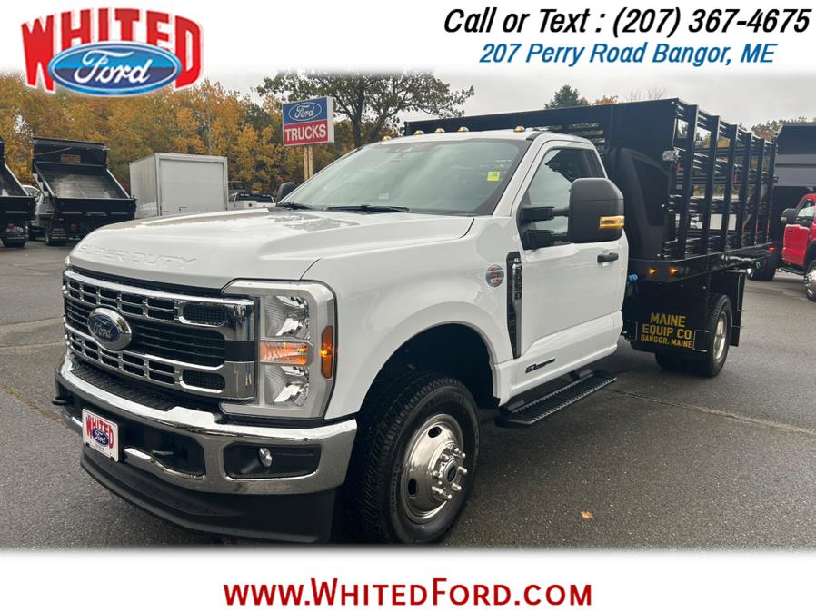 2026 Ford Super Duty F-350 DRW XL 4WD Reg Cab 12' Dumping Rack Body, available for sale in Bangor, Maine | Whited Ford. Bangor, Maine 2026 Ford Super Duty F-350 DRW XL 4WD Reg Cab 12' Dumping Rack Body, available for sale in Bangor, Maine | Whited Ford. Bangor, Maine