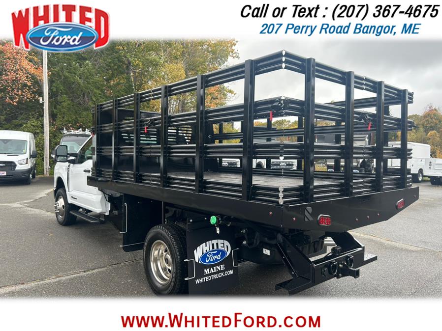 2026 Ford Super Duty F-350 DRW XL 4WD Reg Cab 12' Dumping Rack Body, available for sale in Bangor, Maine | Whited Ford. Bangor, Maine 2026 Ford Super Duty F-350 DRW XL 4WD Reg Cab 12' Dumping Rack Body, available for sale in Bangor, Maine | Whited Ford. Bangor, Maine