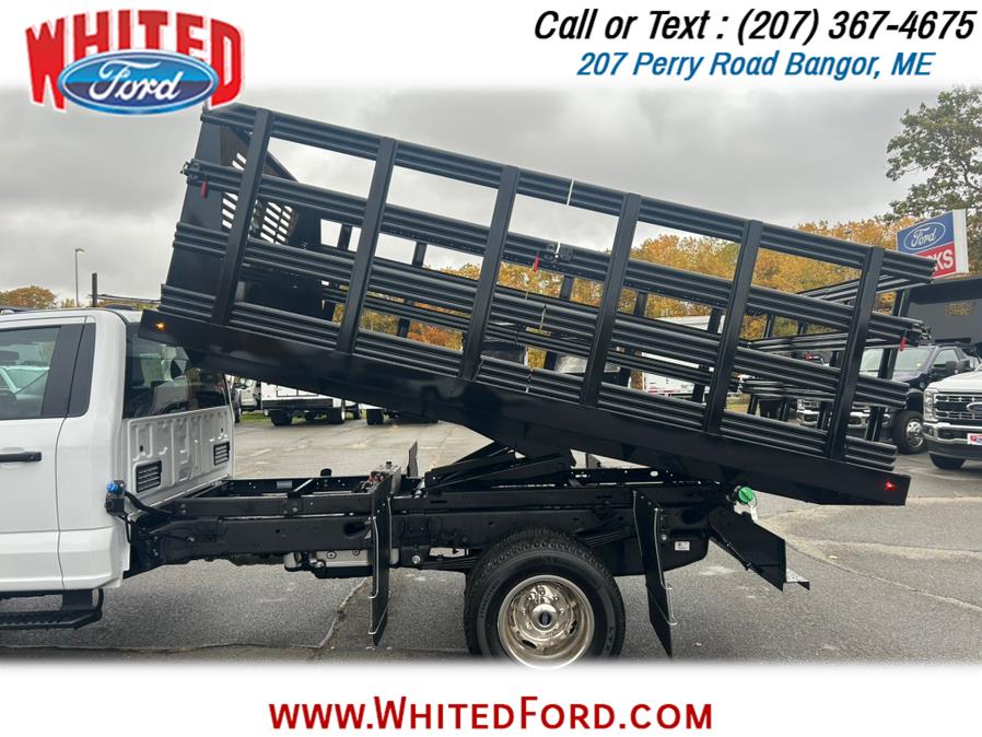 2026 Ford Super Duty F-350 DRW XL 4WD Reg Cab 12' Dumping Rack Body, available for sale in Bangor, Maine | Whited Ford. Bangor, Maine 2026 Ford Super Duty F-350 DRW XL 4WD Reg Cab 12' Dumping Rack Body, available for sale in Bangor, Maine | Whited Ford. Bangor, Maine