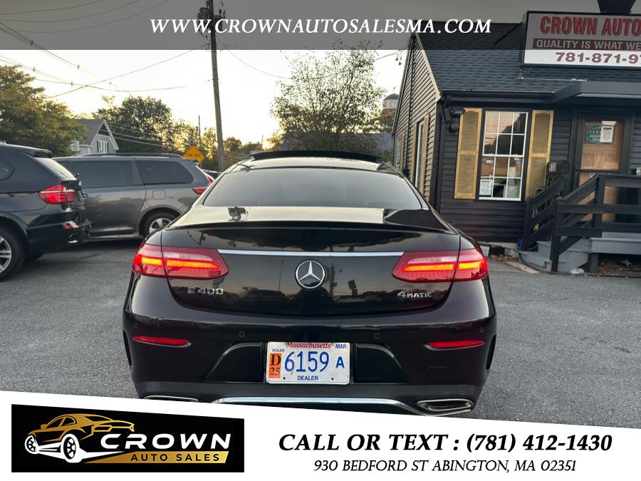 2018 Mercedes-Benz E-Class E 400 4MATIC Coupe, available for sale in Abington, Massachusetts | Crown Auto Sales. Abington, Massachusetts 2018 Mercedes-Benz E-Class E 400 4MATIC Coupe, available for sale in Abington, Massachusetts | Crown Auto Sales. Abington, Massachusetts
