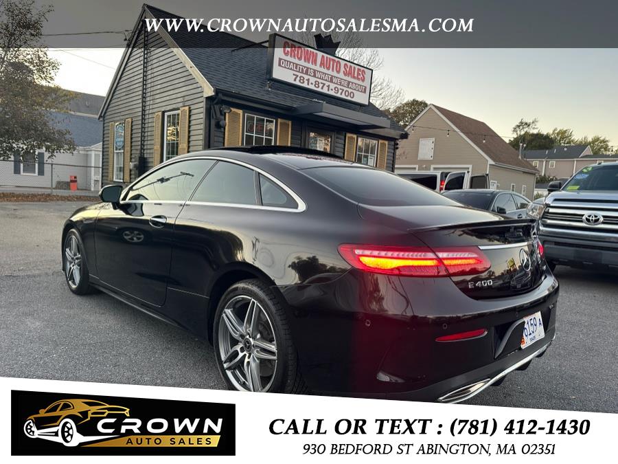 2018 Mercedes-Benz E-Class E 400 4MATIC Coupe, available for sale in Abington, Massachusetts | Crown Auto Sales. Abington, Massachusetts 2018 Mercedes-Benz E-Class E 400 4MATIC Coupe, available for sale in Abington, Massachusetts | Crown Auto Sales. Abington, Massachusetts