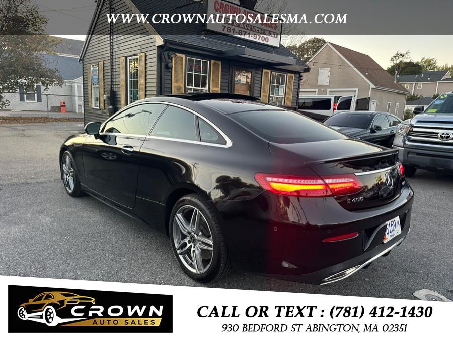 2018 Mercedes-Benz E-Class E 400 4MATIC Coupe, available for sale in Abington, Massachusetts | Crown Auto Sales. Abington, Massachusetts 2018 Mercedes-Benz E-Class E 400 4MATIC Coupe, available for sale in Abington, Massachusetts | Crown Auto Sales. Abington, Massachusetts