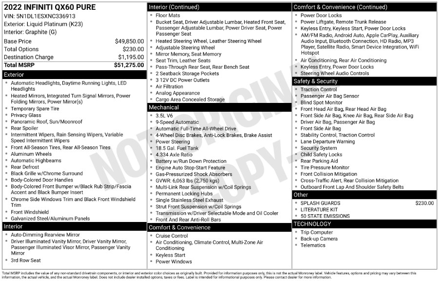 2022 INFINITI QX60