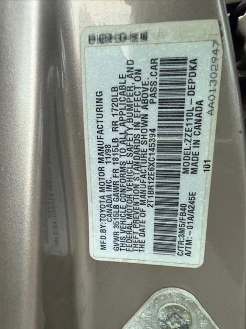 1999 Toyota Corolla 4dr Sdn CE Auto, available for sale in New Milford, Connecticut | Faustos Auto Body and Repairs LLC. New Milford, Connecticut 1999 Toyota Corolla 4dr Sdn CE Auto, available for sale in New Milford, Connecticut | Faustos Auto Body and Repairs LLC. New Milford, Connecticut