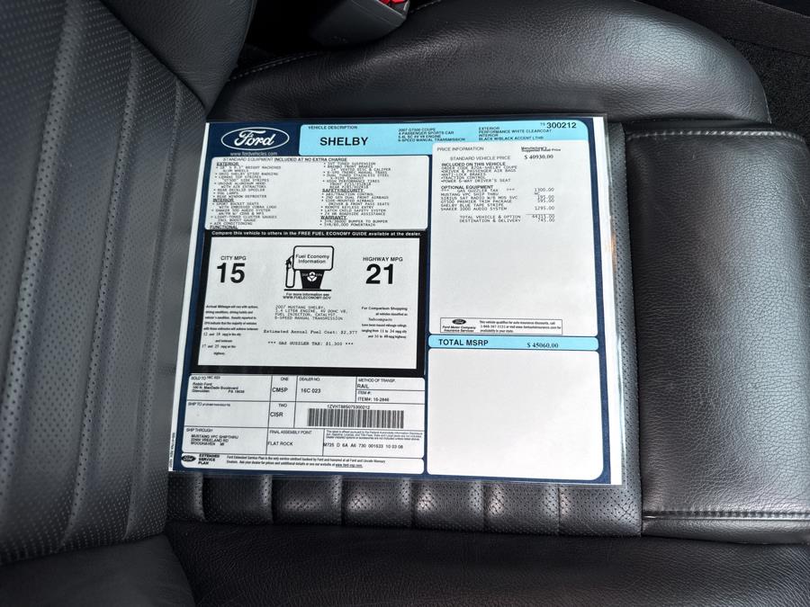 2007 Ford Mustang 2dr Cpe Shelby GT500, available for sale in Waterbury, Connecticut | National Auto Brokers, Inc.. Waterbury, Connecticut 2007 Ford Mustang 2dr Cpe Shelby GT500, available for sale in Waterbury, Connecticut | National Auto Brokers, Inc.. Waterbury, Connecticut